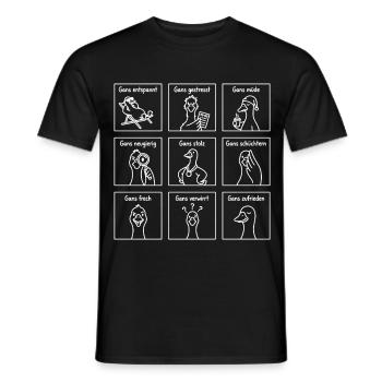 Gans viele Gefühle – Lustiges Wortspiel mit Gänsen - Männer T-Shirt - Schwarz - Vorne - AI Model Male 178 light (178cm)
