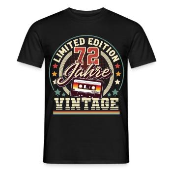 72nd Birthday Vintage Cassette - Men's T-Shirt - black - Front - AI Model Male 178 light (178cm)
