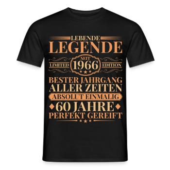 Year of manufacture Born in 1966 Unique 60th birthday - Men's T-Shirt - black - Front - AI Model Male 178 light (178cm)