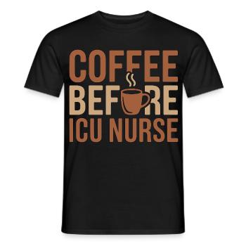 Un café de l’infirmière en soins intensifs avant des soins aigus Amoureux du café - T-shirt homme - noir - Devant - AI Model Male 178 light (178cm)