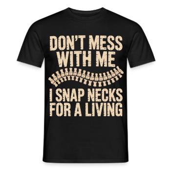 Dont Mess With Me Zip Neck - Männer T-Shirt - Schwarz - Vorne - AI Model Male 178 light (178cm)