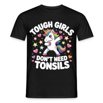 Danse Unicornen : Filles fortes sans amygdales - T-shirt homme - noir - Devant - AI Model Male 178 light (178cm)