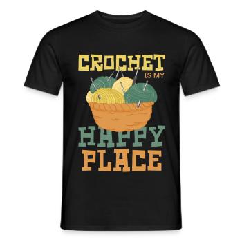 Crochet is my happy place - Men's T-Shirt - black - Front - AI Model Male 178 light (178cm)