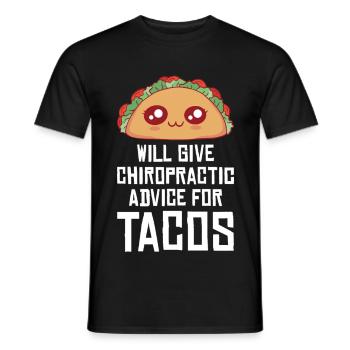 Taco Humor Chiropractic Design - Men's T-Shirt - black - Front - AI Model Male 178 light (178cm)