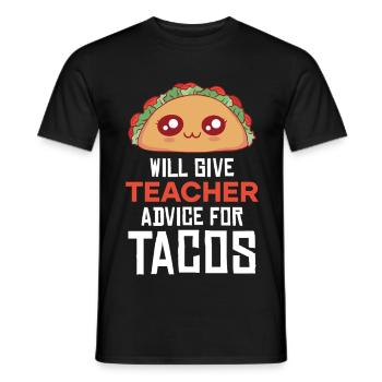 TacoRatgeber Lehrkraft - Männer T-Shirt - Schwarz - Vorne - AI Model Male 178 light (178cm)