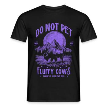 Les bisons vintage ne caressent pas les vaches duveteuses Bizons drôles - T-shirt homme - noir - Devant - AI Model Male 178 light (178cm)