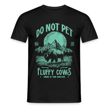 Les bisons vintage ne caressent pas les vaches duveteuses Bizons drôles - T-shirt homme - noir - Devant - AI Model Male 178 light (178cm)