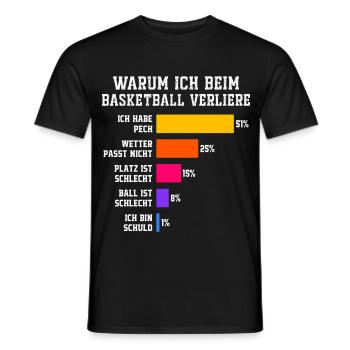 Pourquoi je perds au basket Basket - T-shirt homme - noir - Devant - AI Model Male 178 light (178cm)
