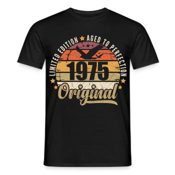1975 Cadeau d'anniversaire 1975 Original 1975 - T-shirt homme - noir - Devant - AI Model Male 178 light (178cm)