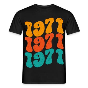 Millésime 1971 - T-shirt homme - noir - Devant - AI Model Male 178 light (178cm)