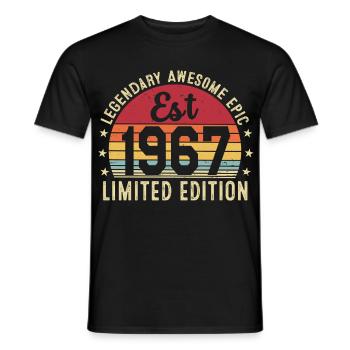 59th Anniversary - Vintage Gift 1967 - Men's T-Shirt - black - Front - AI Model Male 178 light (178cm)