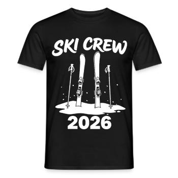 SKI CREW Winter holiday and après-ski outfit - Men's T-Shirt - black - Front - AI Model Male 178 light (178cm)
