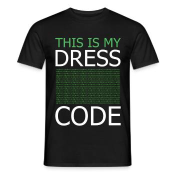 This is my Dress Code – Code Green - Men's T-Shirt - black - Front - AI Model Male 178 light (178cm)