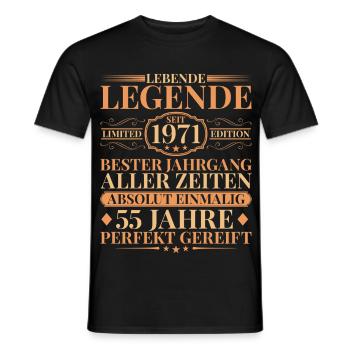 Year of manufacture Born in 1971 Unique 55th birthday - Men's T-Shirt - black - Front - AI Model Male 178 light (178cm)