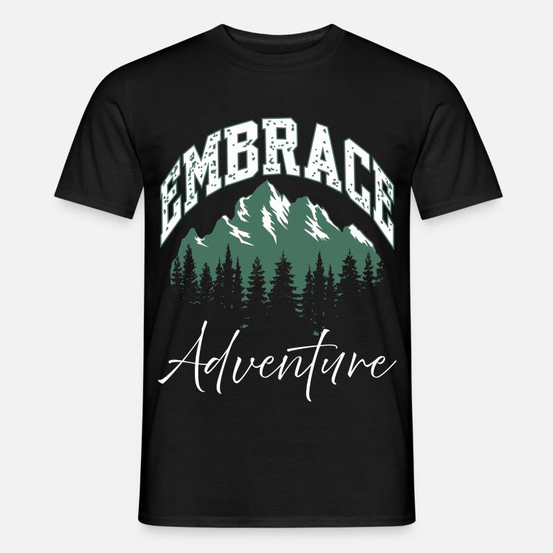 Umarme das Adventure Mountain Logo - Männer T-Shirt - Schwarz