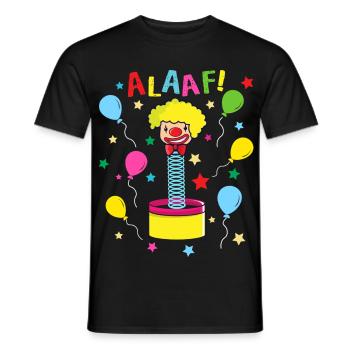 Clown du carnaval d’Alaaf Cologne - T-shirt homme - noir - Devant - AI Model Male 178 light (178cm)