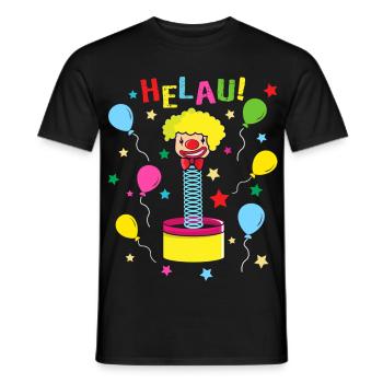 Clown du Carnaval de Helau de Mayence - T-shirt homme - noir - Devant - AI Model Male 178 light (178cm)