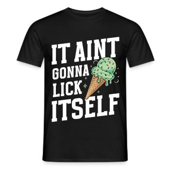  Mint Chocolate Chip Waffle Cone Dessert Italian - Men's T-Shirt - black - Front - AI Model Male 178 light (178cm)