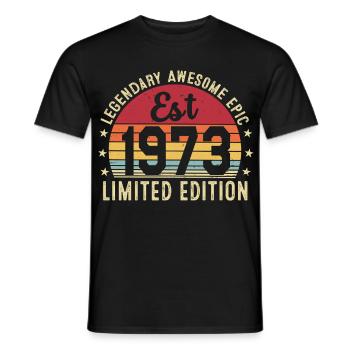 53rd Anniversary - Vintage Gift 1973 - Men's T-Shirt - black - Front - AI Model Male 178 light (178cm)