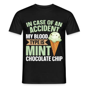 Minz-Schokoladen-Chip-Geschmack Waffelkegel Minze - Männer T-Shirt - Schwarz - Vorne - AI Model Male 178 light (178cm)
