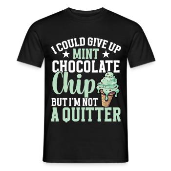 Minz-Schokoladen-Chip-Kugel-Sahne-Geschmack Minze - Männer T-Shirt - Schwarz - Vorne - AI Model Male 178 light (178cm)