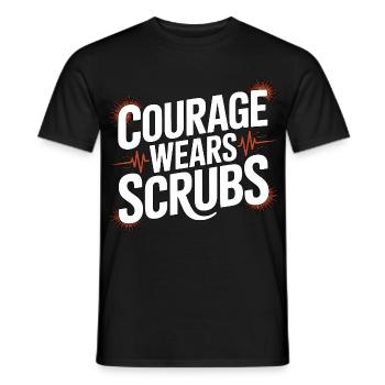 ER Nurse Courage Wears Scrubs Medical Worker - Men's T-Shirt - black - Front - AI Model Male 178 light (178cm)