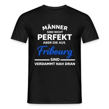 Fribourg Männer nah am Perfekt - Männer T-Shirt - Schwarz - Vorne - AI Model Male 178 light (178cm)