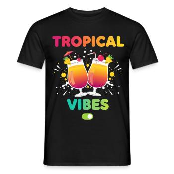 Tropical Vibes Urlaubsmodus - Männer T-Shirt - Schwarz - Vorne - AI Model Male 178 light (178cm)
