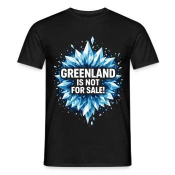 Le Groenland n’est pas à vendre - T-shirt homme - noir - Devant - AI Model Male 178 light (178cm)