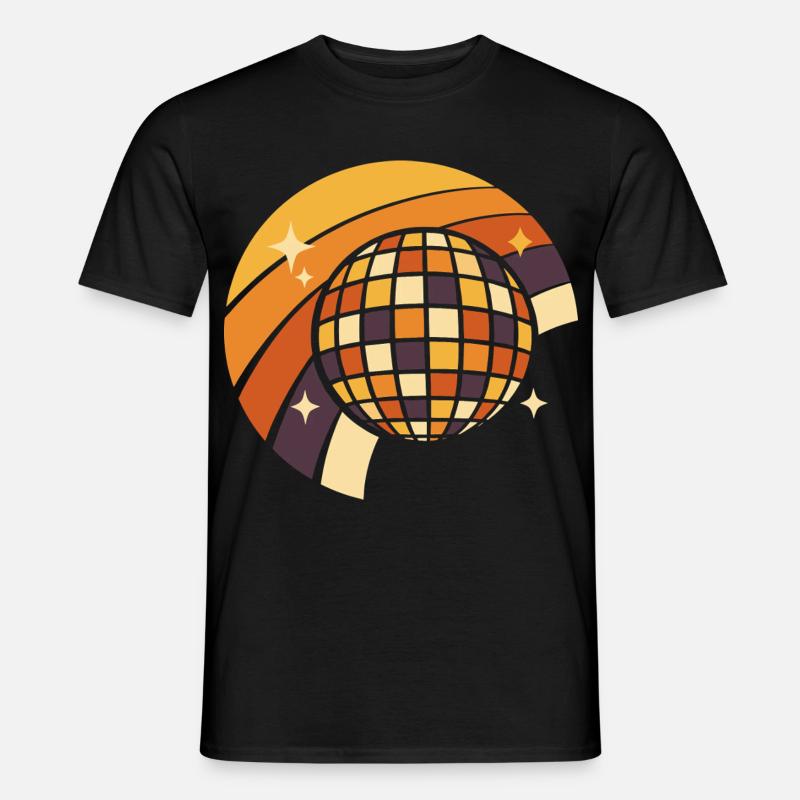 Discokugel Retro Party 80er Geschenk - Männer T-Shirt - Schwarz