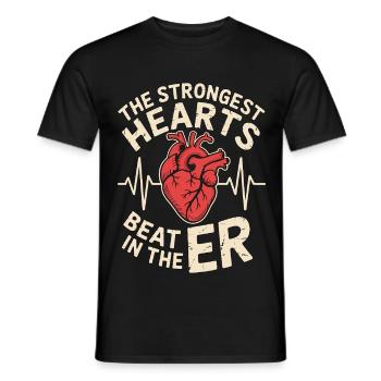 ER Nurse The Strongest Hearts Beat Medical Worker - Männer T-Shirt - Schwarz - Vorne - AI Model Male 178 light (178cm)