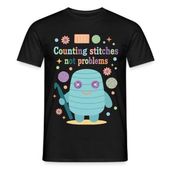Maschen zählen, keine Probleme, lustiger Häkelliebhaber - Männer T-Shirt - Schwarz - Vorne - AI Model Male 178 light (178cm)