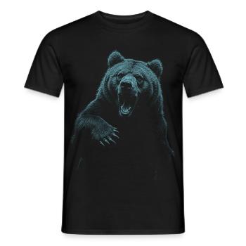 Grizzly Bear Hiking Camping Vintage Brown Bear - Men's T-Shirt - black - Front - AI Model Male 178 light (178cm)