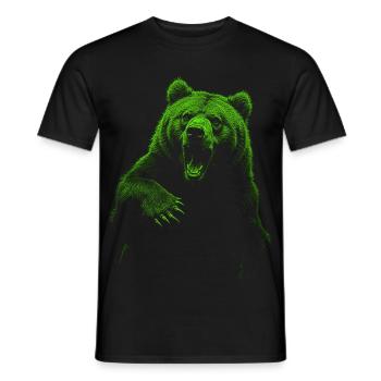Grizzly Bear Hiking Camping Vintage Brown Bear - Men's T-Shirt - black - Front - AI Model Male 178 light (178cm)