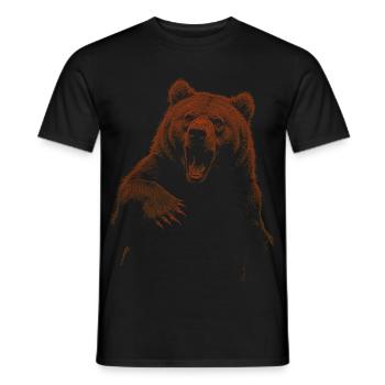 Grizzly Bear Hiking Camping Vintage Brown Bear - Men's T-Shirt - black - Front - AI Model Male 178 light (178cm)
