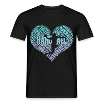 Handball Spielerin Herz - Männer T-Shirt - Schwarz - Vorne - AI Model Male 178 light (178cm)
