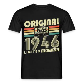 Original 1986 Vintage Vintage Birthday Retro - Men's T-Shirt - black - Front - AI Model Male 178 light (178cm)