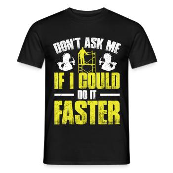 Échafaudage des ouvriers métiers de construction - T-shirt homme - noir - Devant - AI Model Male 178 light (178cm)