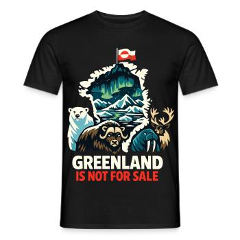 Don des animaux du drapeau du Groenland - T-shirt homme - noir - Devant - AI Model Male 178 light (178cm)