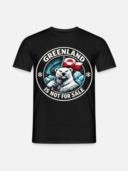 Grønlands Flag Isbjørn Gave Sød - Mænd T-shirt - sort