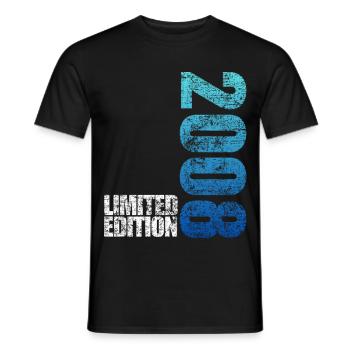 Édition limitée cadeau pour le 18e anniversaire 2008 - T-shirt homme - noir - Devant - AI Model Male 178 light (178cm)