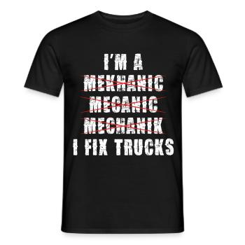 Mechaniker Spruch: Ich Repariere Trucks - Männer T-Shirt - Schwarz - Vorne - AI Model Male 178 light (178cm)