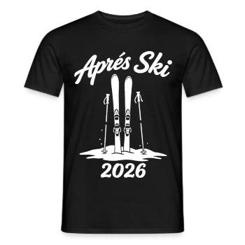 APRES SKI 2026 Fête de Piste d’Hiver - T-shirt homme - noir - Devant - AI Model Male 178 light (178cm)