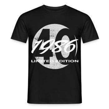 40th Birthday 1986 Gift for Men and Women - Men's T-Shirt - black - Front - AI Model Male 178 light (178cm)