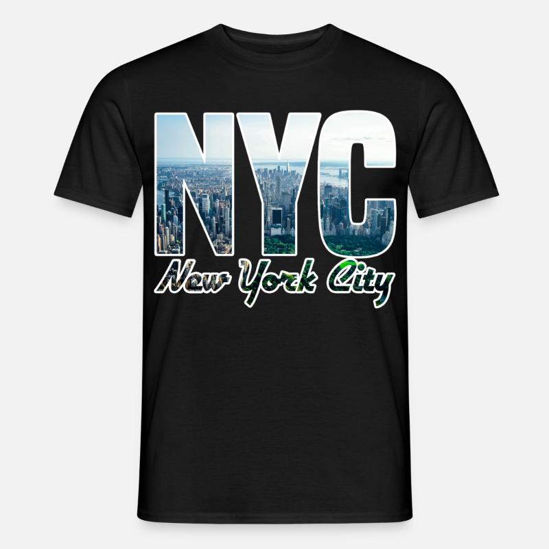 NYC Skyline Blockbuchstaben - Männer T-Shirt - Schwarz