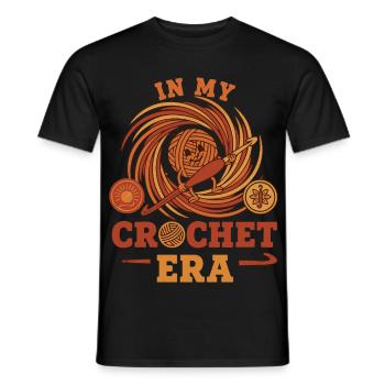 À l’époque du crochet, fil drôle d’amoureux du crochet - T-shirt homme - noir - Devant - AI Model Male 178 light (178cm)