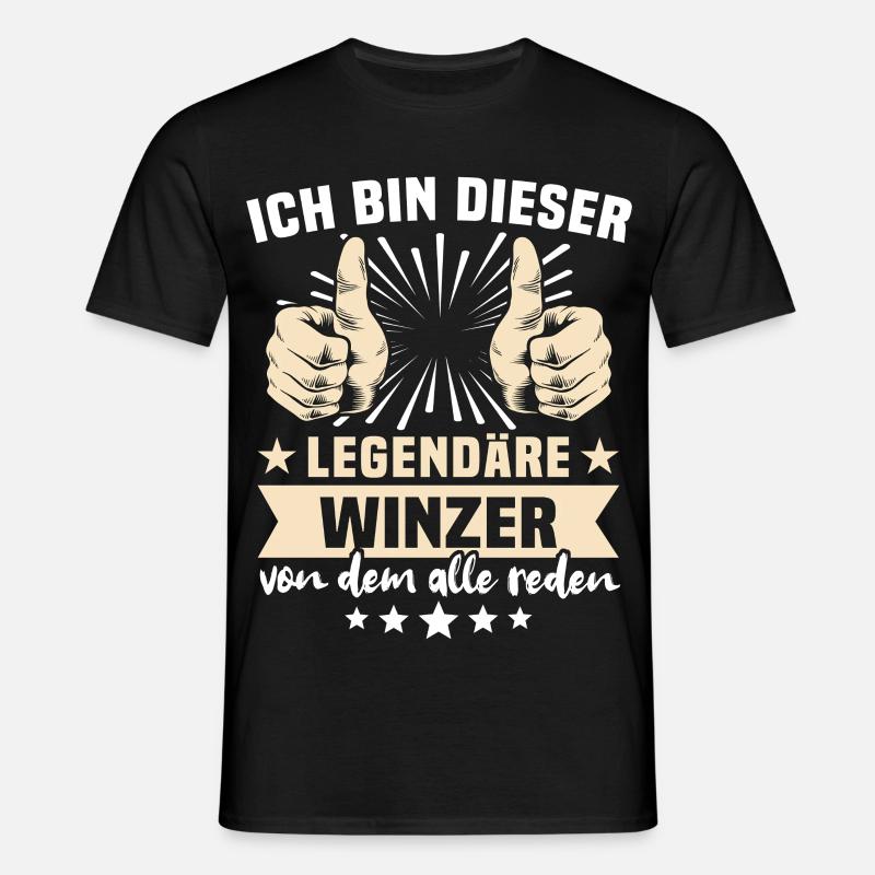 Winzer Sprüche - Männer T-Shirt - Schwarz