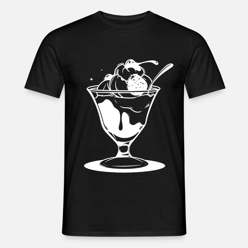 Eiscreme Eisbecher - Männer T-Shirt - Schwarz