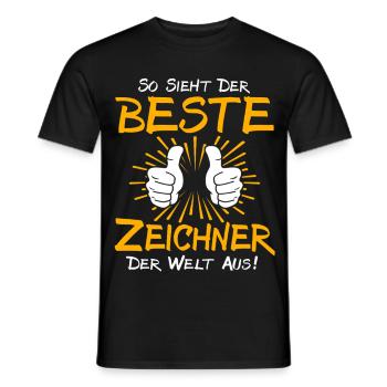 Zeichner Geschenkidee - Männer T-Shirt - Schwarz - Vorne - AI Model Male 178 light (178cm)