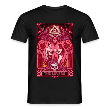 Die Liebenden | Tarot Gothic | Valentins Tag - Männer T-Shirt - Schwarz - Vorne - AI Model Male 178 light (178cm)